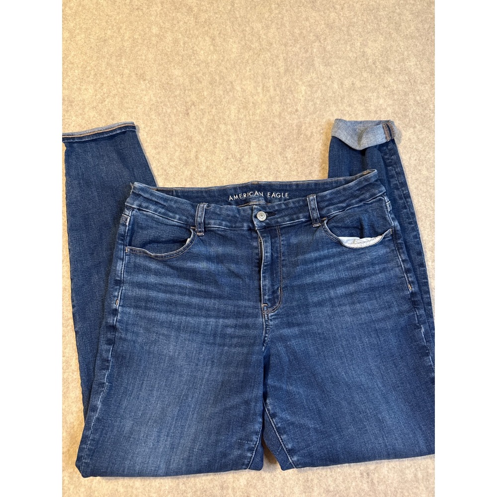 American Eagle Skinny Jeans Medium Wash Blue Denim Women Size 8 Regular
